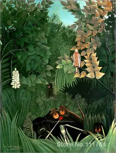 

Contemporary art The Monkeys Henri Rousseau painting home decor High quality Hand painted