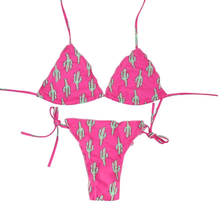 Купальник женский 2018 сексуальный с принтом бюстгальтер наборы купальный костюм