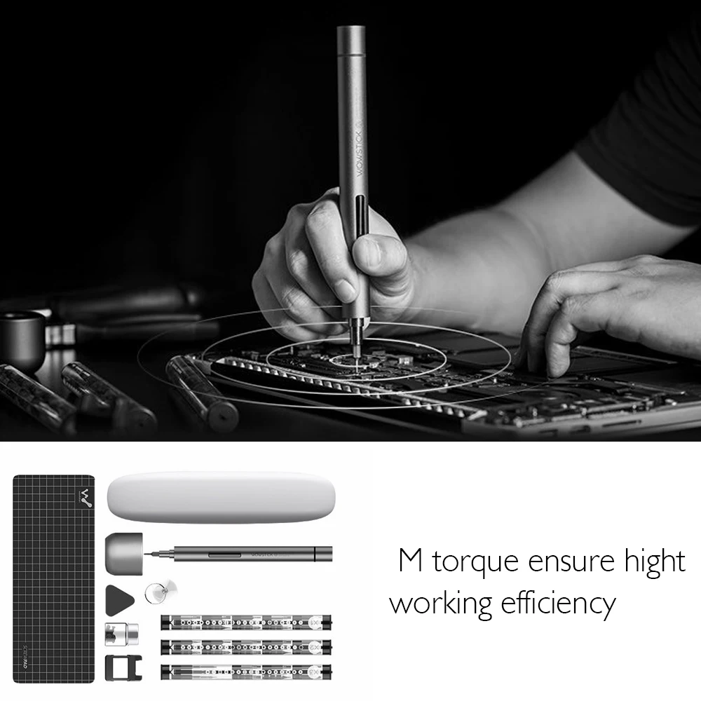 

Wowstick 1F+ Mini Precision Electric Screwdriver Cordless Power Screw Driver Kit DIY Tool Kit with LED Light Battery