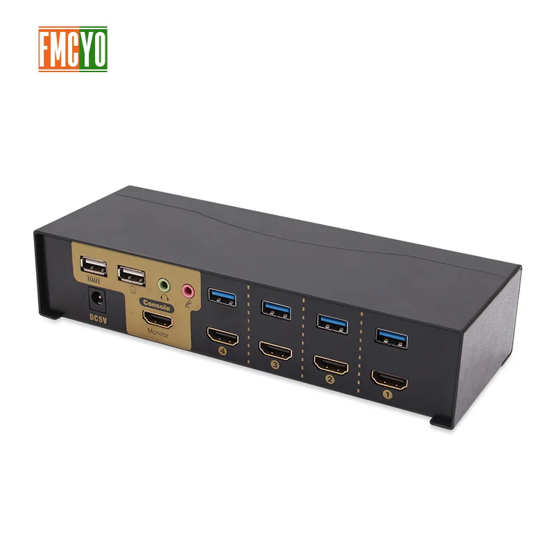 HDMI KVM Switch 4x1 1x4 Port 3 Input 1 Output Splitter HD 4K Resolution Keyboard And Mouse Sharing Device |