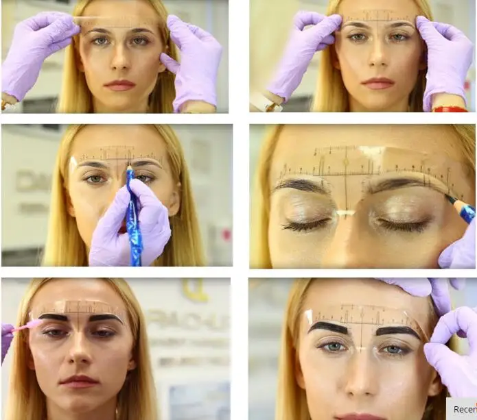 Многоразовая Полуперманентная линейка для бровей 100 шт./лот инструмент макияжа