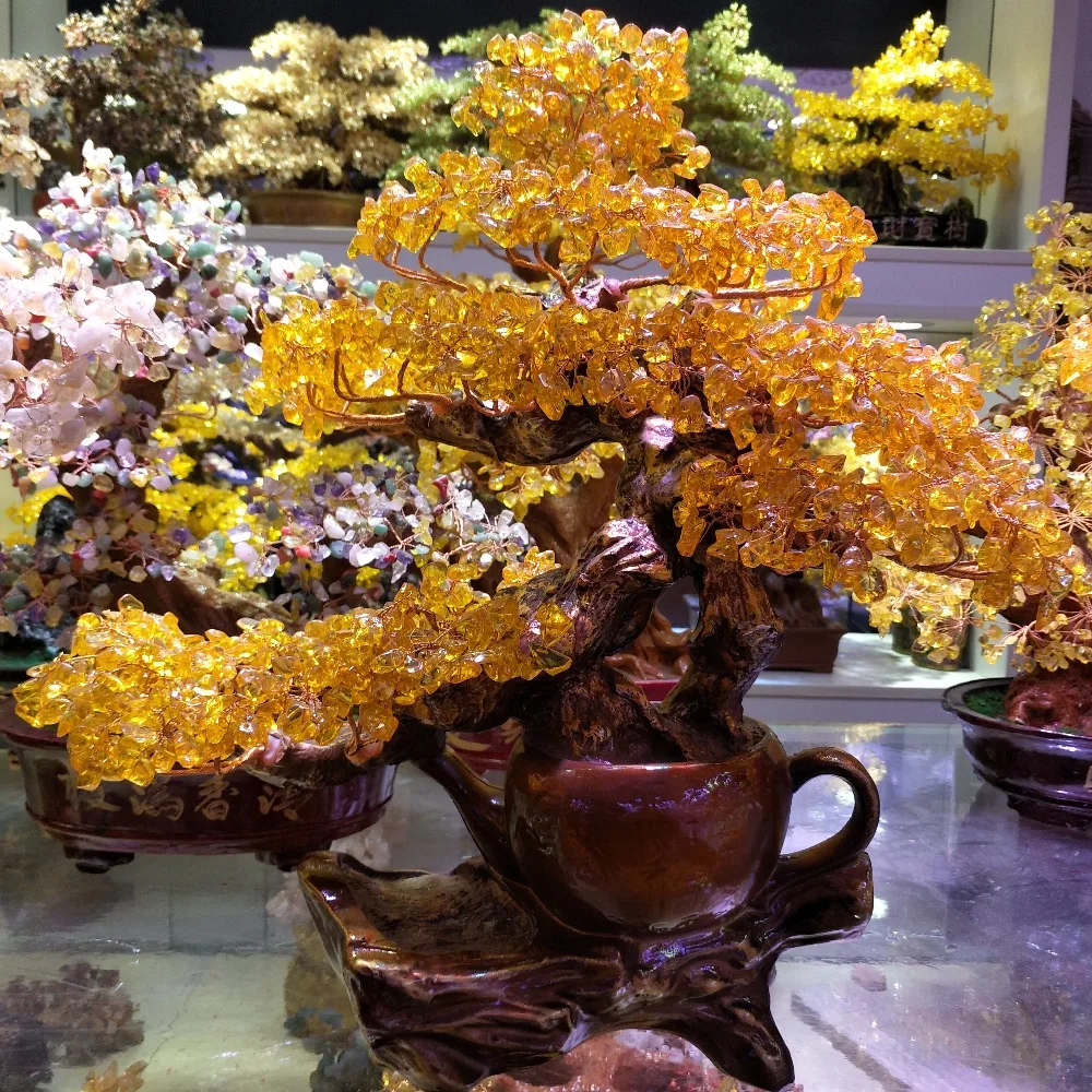 

Large crystal money tree bonsai style fortune good fortune feng shui brings fortune good fortune home decoration birthday gift