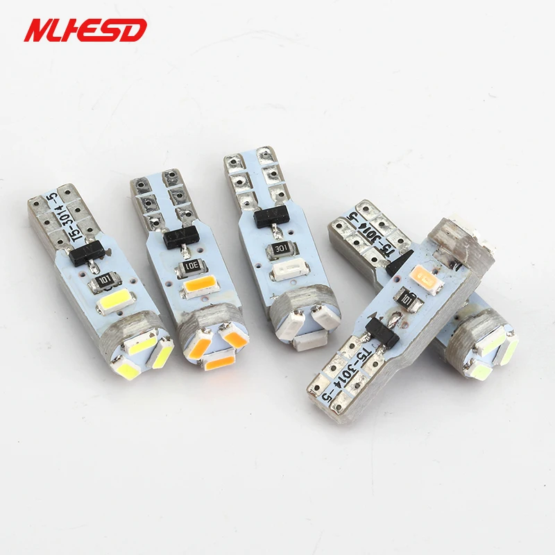 10 шт. 7 Цвета T5 светодиодный 3014 5SMD 3020 1206 Canbus без ошибок LED автомобиль лампы Интерьер