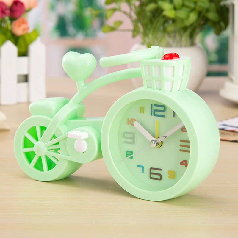 Новый картонный яркий будильник на подарок для девочек велосипеде модный декор дома будильники пробуждения детей и