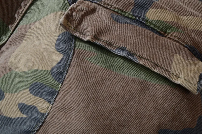 Модная уличная одежда, мужские джинсы, камуфляж, Военный стиль, большой карман, брюки-карго, облегающие, кожа, заплатка, дизайнерские, рваные, в стиле хип-хоп, джинсы для мужчин