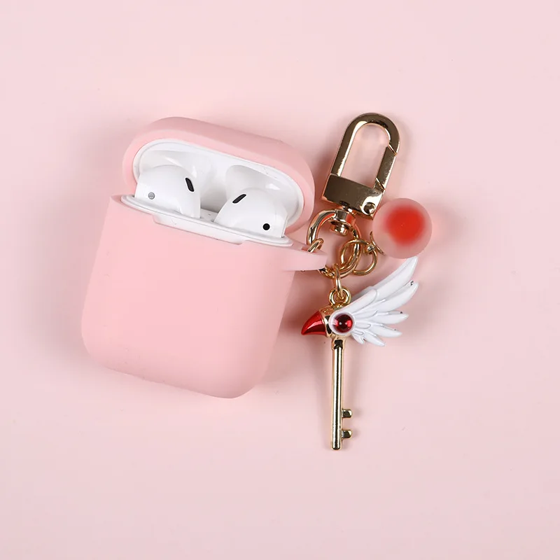 Модные Cardcaptor Sakura Брелок «Сакура» силиконовый чехол для Apple Airpods протектор для наушников Брелок «Обложка»