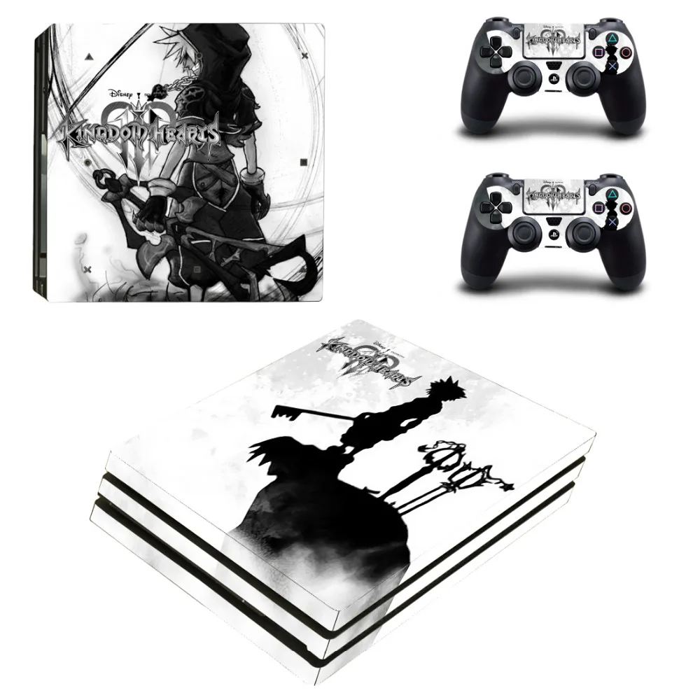 Кожаная наклейка Kingdom Hearts PS4 Pro для консоли Sony PlayStation 4 и 2 контроллеров Виниловая