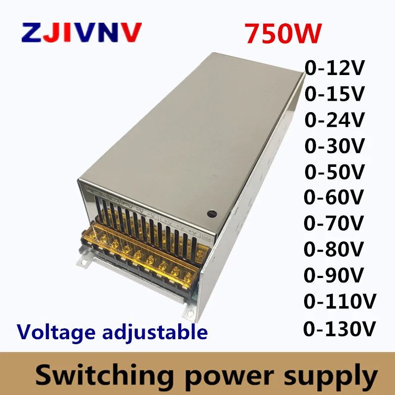 750w تحويل التيار الكهربائي الناتج قابل للتعديل voltage0-12V 15V 24V 36V 48V 50V 60V 72V 80V 110V 130V AC-DC SMPS 15V 50A
