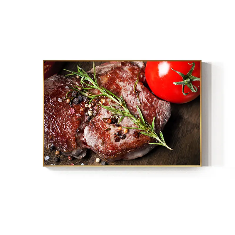 Вкусные стейк еда фото настенный Декор современный холст живопись мода плакат Настенная роспись для столовой Ресторан украшения - Цвет: Delicious tomato