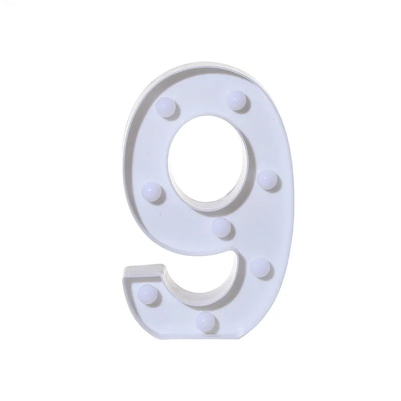 Светящийся светодиодный цифровой ночник креативный 0 ~ 9 цифр на батарейках лампа