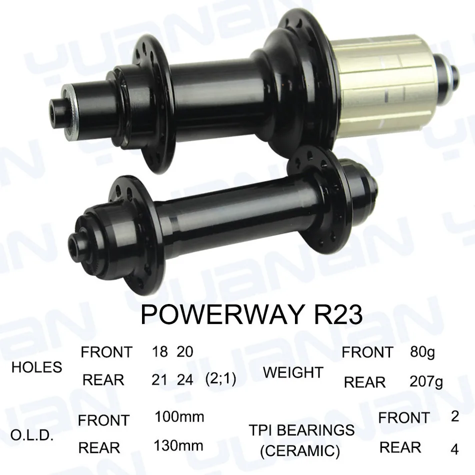 POWERWAY R23 HUB Супер светильник, вес 38 мм, полностью Углеродные колеса для шоссейного велосипеда, ширина 25 мм, трубчатые/клинчер/набор бескамерных колес для альпинизма, велоспорта - Цвет: POWERWAY R23 HUB