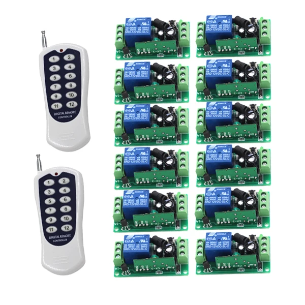 

MITI-DC 12V 10A 1 CH беспроводной пульт дистанционного управления Переключатель 12Pcs 1CH 10A и 2Pcs 12CH Control ler SKU: 5439
