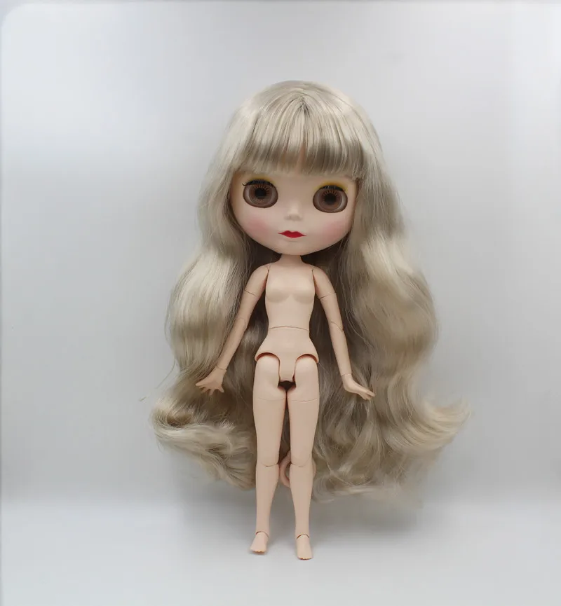 Blygirl серебряные кудрявые волосы челки кукла Blyth 1/6 Обнаженная 19 шарниров новая