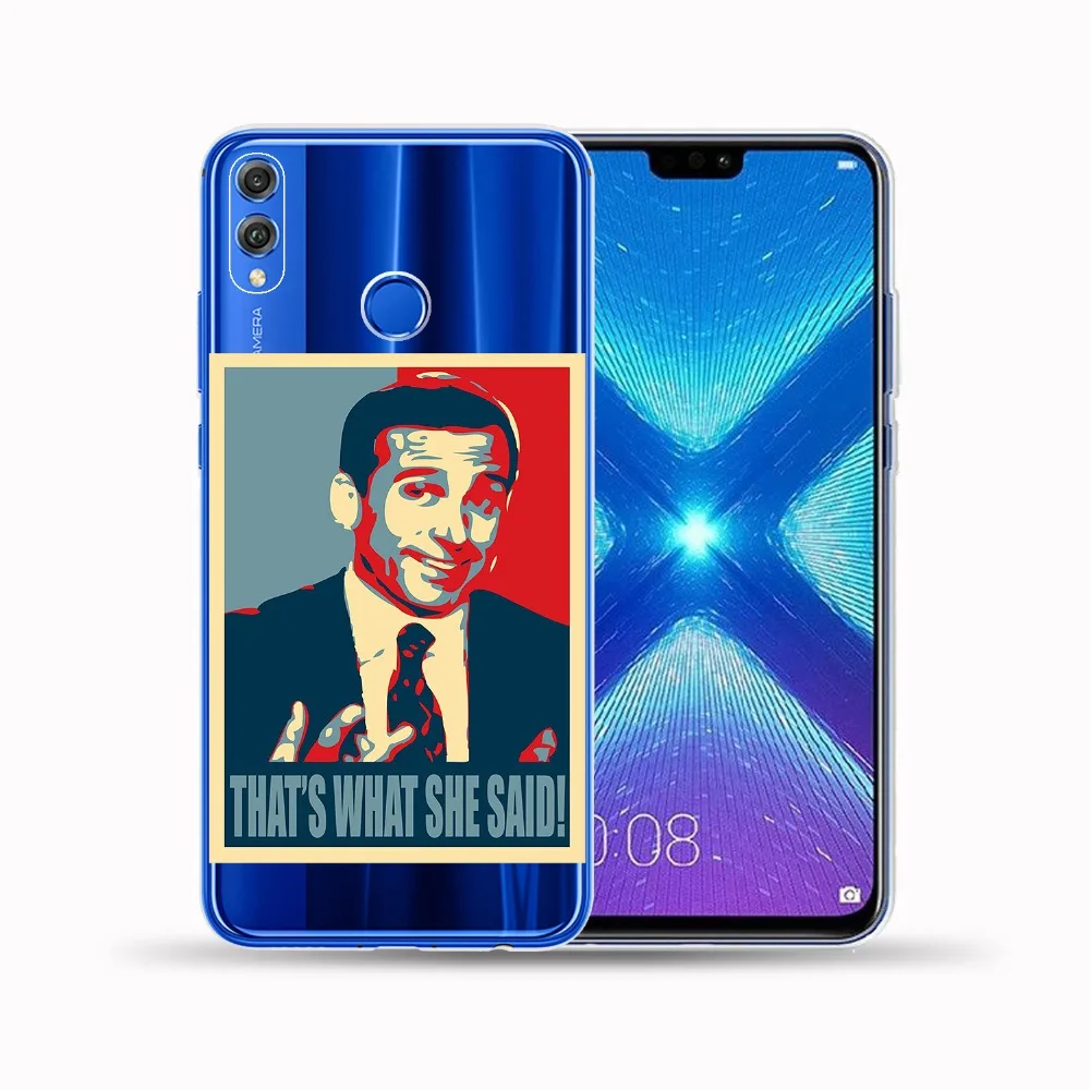 Мягкий чехол из ТПУ с изображением лица Майкла Скотта для Huawei Honor 9 10 Lite 10i 8X 8C 6X Y5 Y3