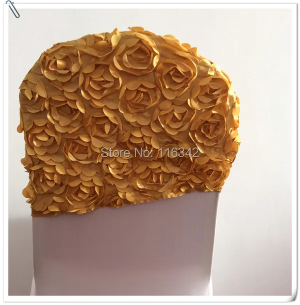 Factory Price!!!! 50pcs Gold Wedding Cap Bow Decoration Banquet Party Bow Chair Sash for Chairs  Free Shipping