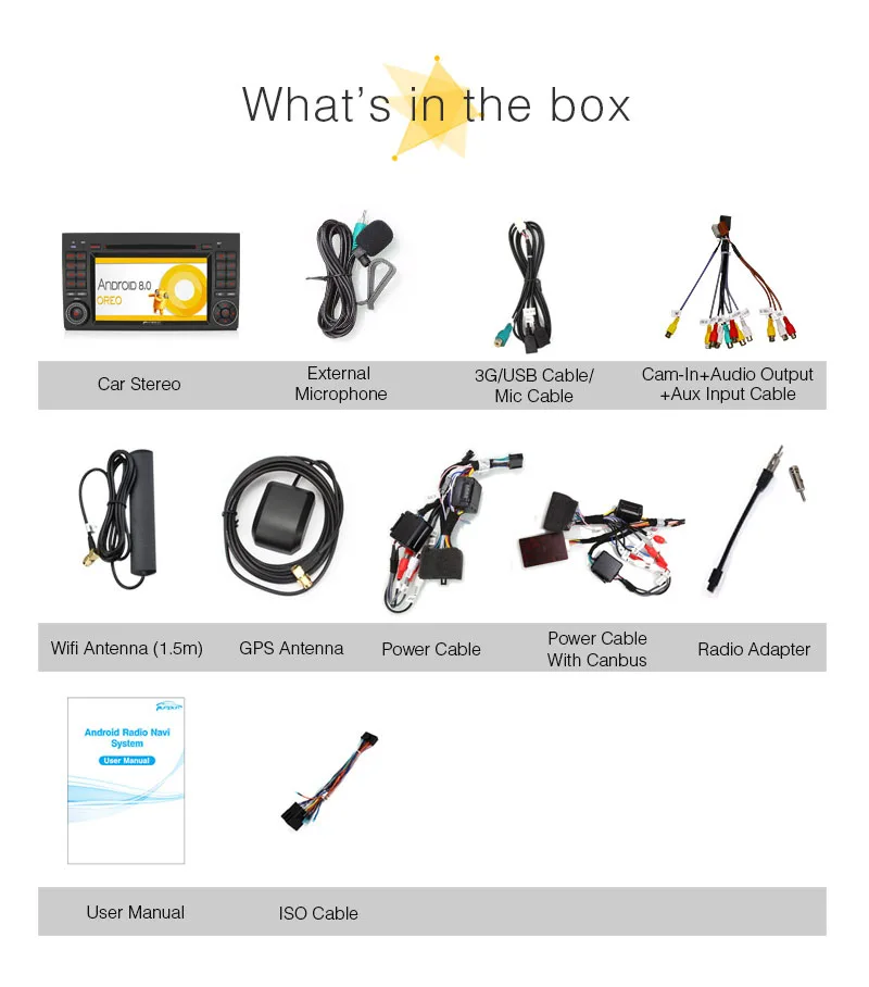 Тыква 2 Din 7 'ɺndroid 8 0 автомобильный DVD плеер GPS навигация стерео для Benz W639/Viano
