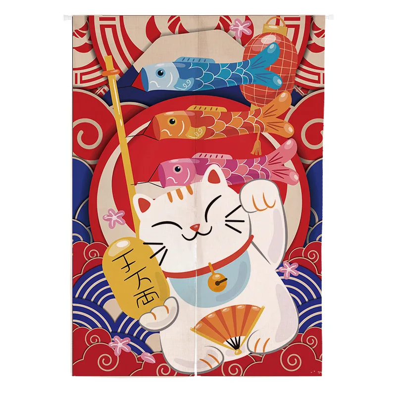 Японская занавеска для кухни Lucky Cat двери ресторана Noren японская входной по фэн