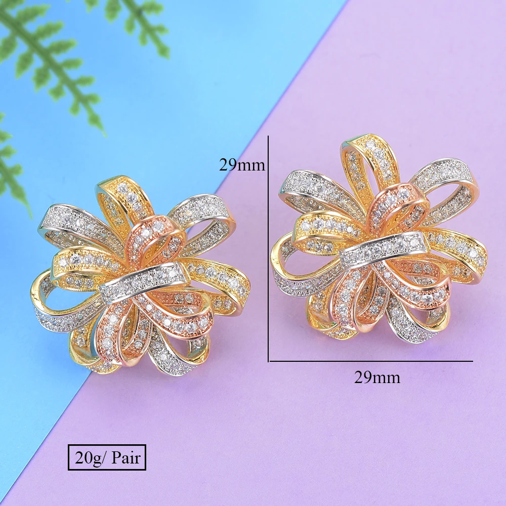 Мода Большие серьги для Для женщин свадебные кубического циркония модные