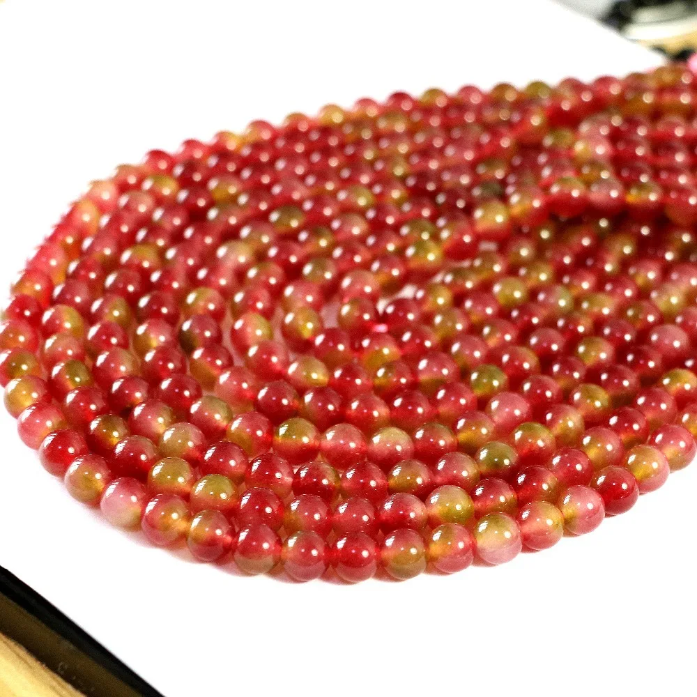 Free Shipping Natural Stone Tourmaline 4/6/8/10/12mm Round Loose Beads DIY Necklace/Bracelet Jewelry Making Lady Gift B32 | Украшения и
