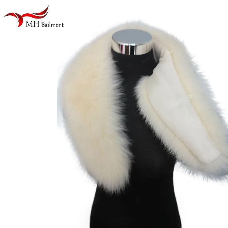 

Best selling women 100% fox fur collar fashion warm wear scarf winter new large size beige shawl coat jacket bib real fur scarf