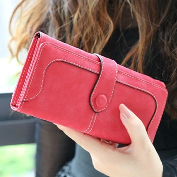 Женские кошельки из матовой искусственной кожи с застежкой клатч портмоне сумки