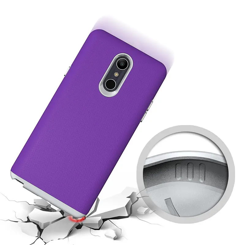 TURATA Shockproof Phone Cases For LG X Power 3 2018/Q Stylo 4 2018 Case PC+TPU Layers Hybrid Protect Anti-Knock Shell |
