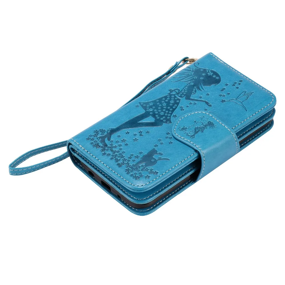 Новый Модный чехол-Бумажник для телефона с 9 картами девочек и кошек LG K7 X210 X210DS