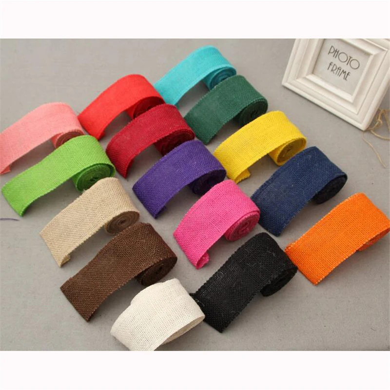 Льняное кружево ручной работы винтажная разноцветная джутовая мешковатая лента