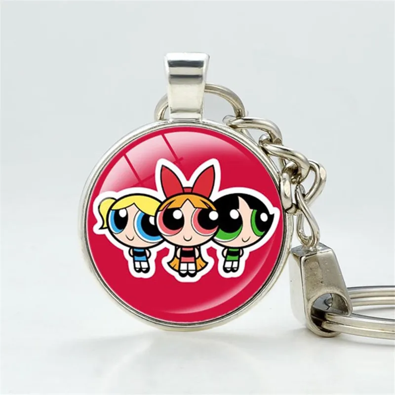Новая мультяшная сеть Powerpuff брелки для ключей девочек милый брелок пар ювелирные