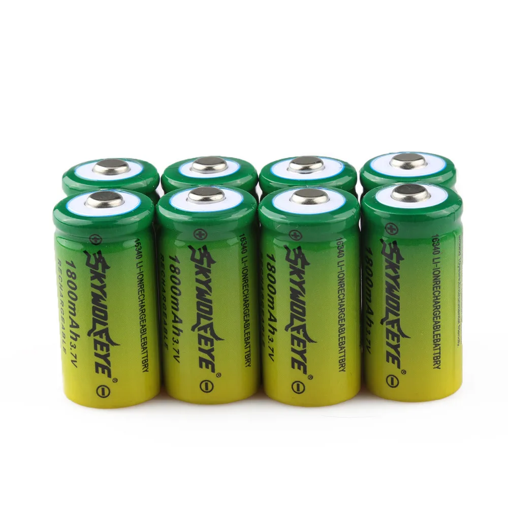 3.7V 1800mAh Lithium Li-ion 16340 Battery CR123A Rechargeable Batteries 3.7V CR123 for Laser Pen LED Flashlight Cell