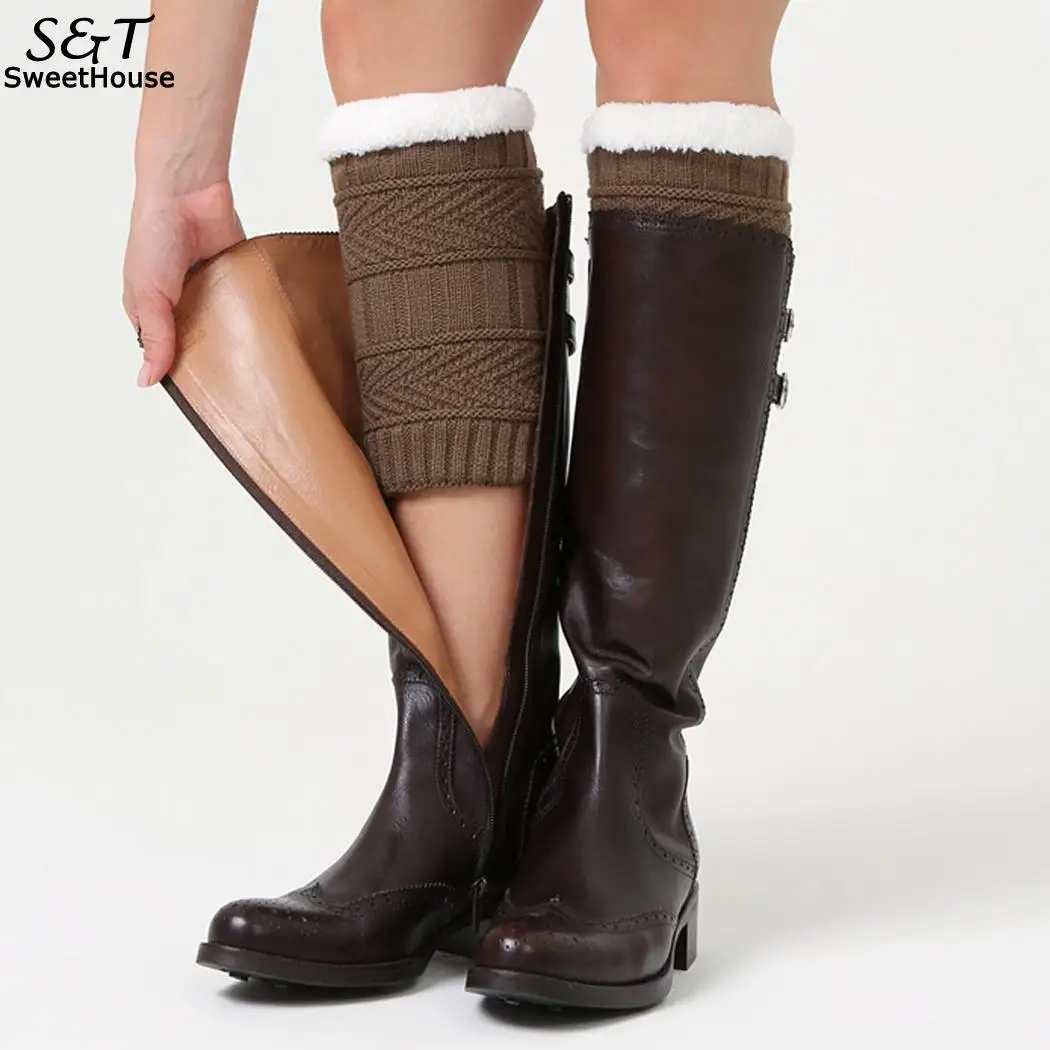 Женские Модные Лоскутные утепленные эластичные Чехлы вязаные повседневные