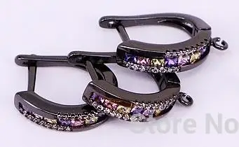 black color 10 пар ZYZ184-9103 CZ инкрустированная серьга крюк DIY разъем талисманы выводы, серьги решений ремесло поставки интимные аксессуары - Цвет: black color