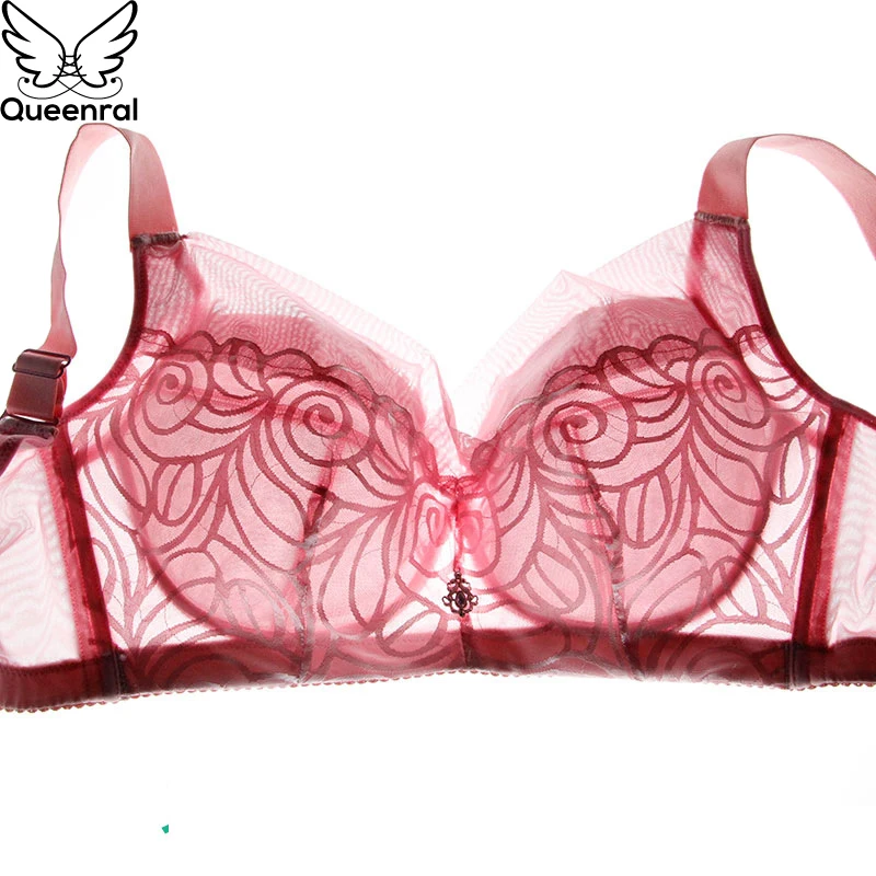 Queenral Bras For Women Underwear Lingerie BH Plus Size Brassiere Soutien Gorge Comfortable Breathable Wire Free Female Bralette