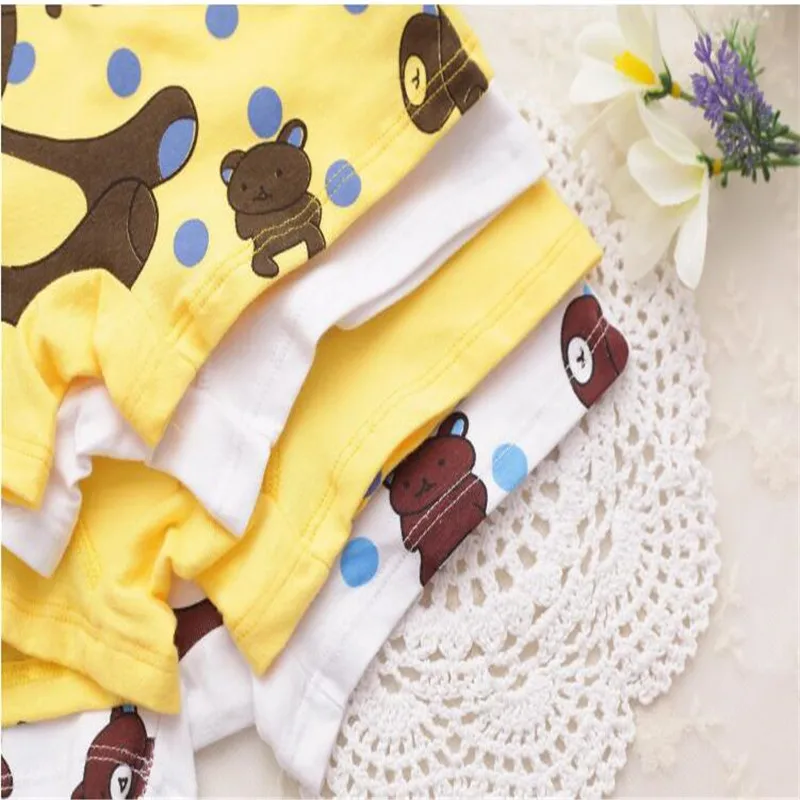 5 шт./лот трусы боксеры с милым медведем для мальчиков хлопковое нижнее белье