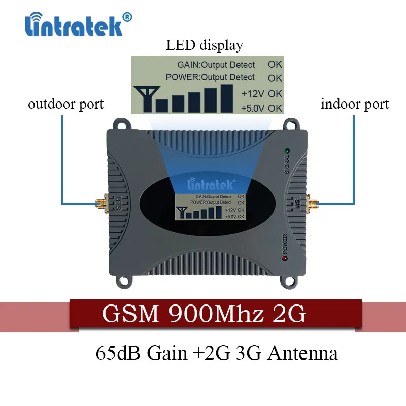Усилитель сигнала Lintratek 2G GSM 900 МГц сотовый ретранслятор 65 дБ усилитель сотового