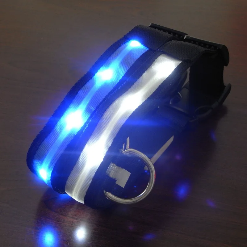 LED Nylon Pet Dog Collar Night Safety Light-up Flashing Glow In The Dark Electric Pets Cat 7 Color Wholesale | Дом и сад