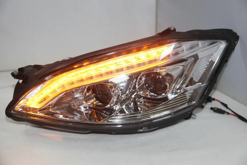1 пара чехол для автомобиля для Mercedes-Benz S class W221 S350 S500 S600 светодиодный головной светильник 2006 2007 2008 хромированный корпус