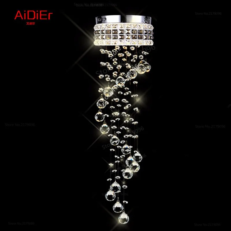 Хрустальные светильники в пентхаусе лестничная лампа длинный вращающийся