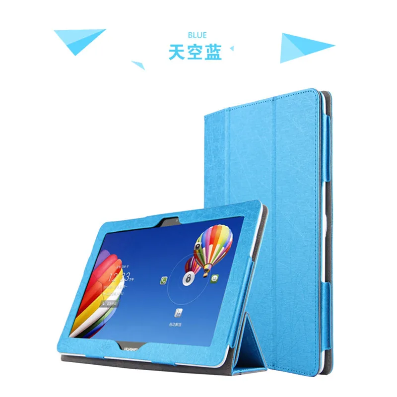 Медиа-планшет M2 10,0, кожаный чехол-подставка для huawei M2, 10,0 дюймов, A01w, флип-чехол для планшета, чехол+ защита+ стилус - Цвет: blue