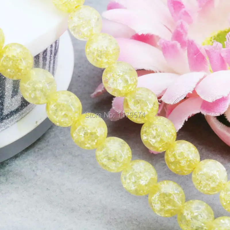 8 мм аксессуары на удачу стеклянные бусины золотого цвета незакрепленные в