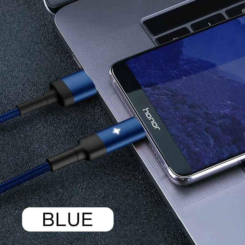Blue Yesido CA28 Smart power Off Micro USB кабель для samsung Xiaomi 2.4A кабель для быстрой зарядки автоматическое отключение USB шнур телефонный кабель для передачи данных - Цвет: Blue
