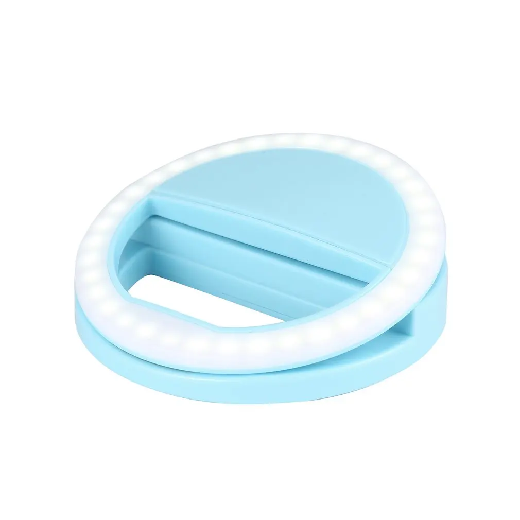 Blue 36 LED Selfie Ring Light For iPhone For Xiaomi For Samsung Huawei Portable Flash Camera Phone Case Cover Photography Enhancing - Цвет: Blue