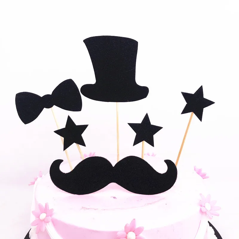 FFLACELL 1 комплект усы маленький человек торт Топпер Мальчик День Рождения Ребенка