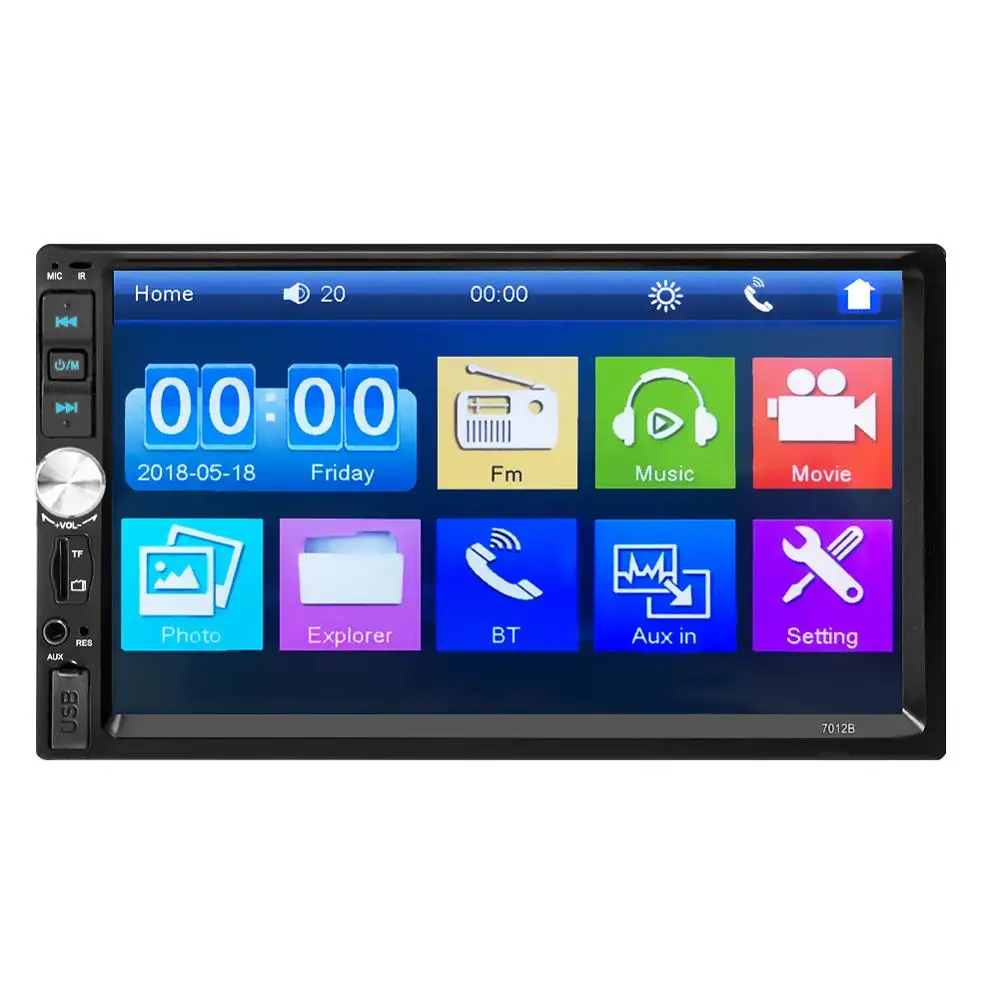 Radio 2 Din General Car Models 7'' LCD Touch Screen Car Radio Player Bluetooth Car Audio Support Rear View Camera 7012B