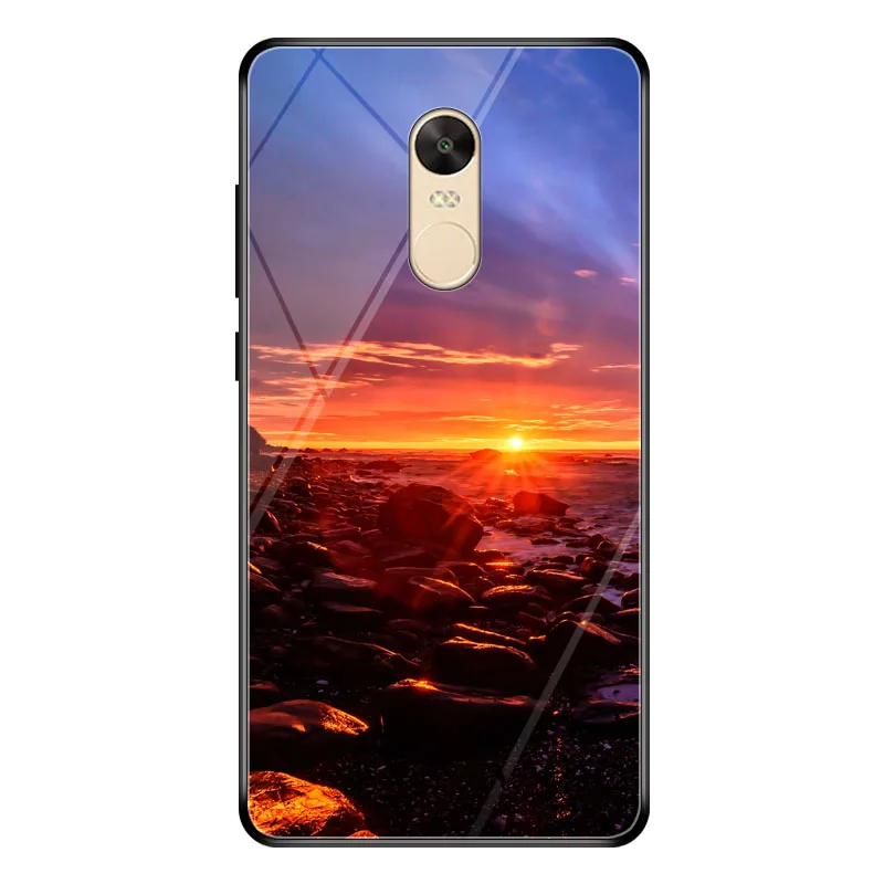 Для Xiaomi Redmi Note 4X чехол из закаленного стекла с принтом для 4 Мягкий защитный ТПУ