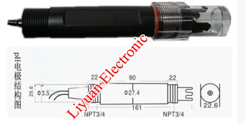 Промышленный pH метр зонд/0 ~ 14PH ph электрод/3/4 NPT электрод датчик 5 м|meter rf|sensor cablesensor