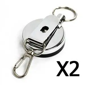 2 шт. (D) серебристая металлическая выдвижная катушка с зажимом для ремня ремень