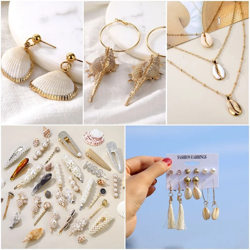 Новинка 2019 модные женские серьги FNIO в виде морской ракушки Золотая серия