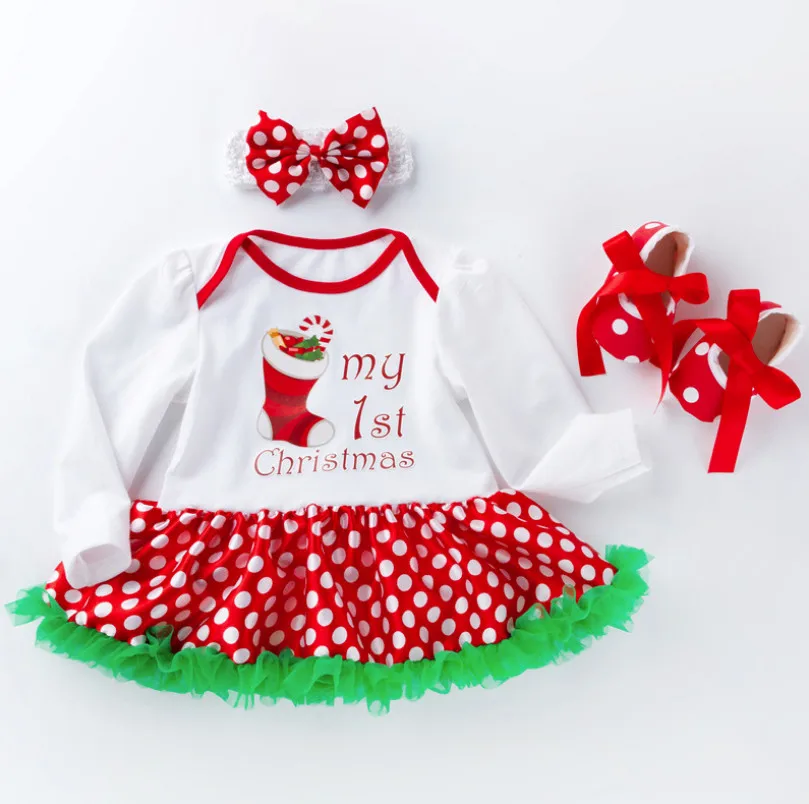 Лидер продаж рождественские костюмы для маленьких девочек детская одежда Одежда