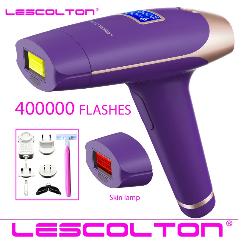 400000times Purple1 Lescolton 6в1 5в1 4в1 IPL эпилятор, постоянное лазерное удаление волос T009i 1600000 импульсов, лазерный Фотоэпилятор - Цвет: 400000times Purple1